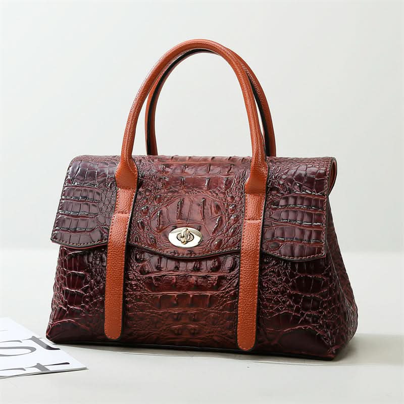 Leocadia Crocodile Pattern Medium Tote Bag